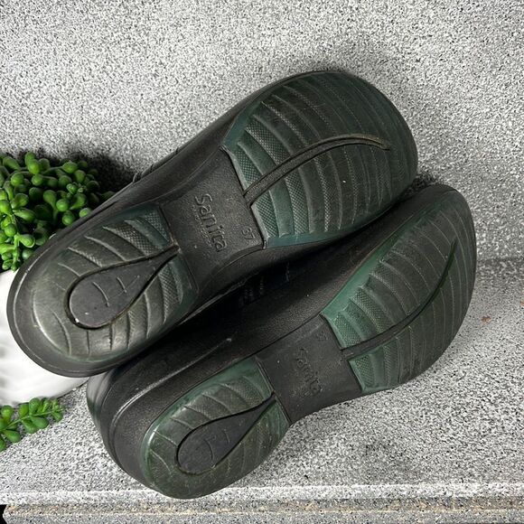 Sanita Professional Danish Clogs Shoes Black Leather - Picture 7 of 8